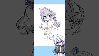 【#描いてみた】最近ちびばっか？でもちびとはいえどもう少しチビ感出したい。【雨之叶海/Ameno Toa】
