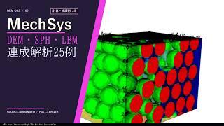 DEM・SPH・LBM 連成解析25例｜MechSys 全25サンプル【DEM・粉体解析】