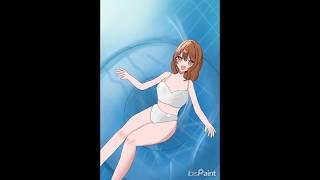 夏もう終わるけど水着イラスト描いてみたー！ #イラスト #イラストメイキング