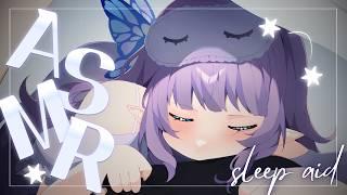 【3Dio ASMR】Fairy's sleep aid ♡ ear blowing, breathing, fluffy blankets | no talking
