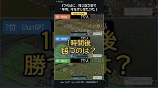 Claude・ChatGPT・Gemini、1時間で町を作らせたら順位がひっくり返った【Cities: Skylines II】#Shorts
